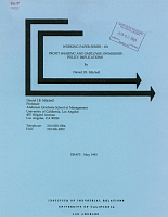 Working Paper Series - No. 251, Profit Sharing and Employee Ownership: Policy Implications, by Daniel J.B. Mitchell, Draft: May 1993