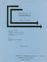 Working Paper Series - No. 130, An Economic Approach to Human Resource Management, by Daniel J.B. Mitchell, Draft: July 1987