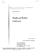 Proceedings, Health and Welfare Conference, July 21-26, 1957, Santa Barbara, California, Presented by California State Federation of Labor, Institute of Industrial Relations, and University Extension, University of California, Berkeley and Los Angeles