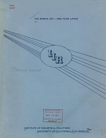 The Rodda Act - One Year Later, Prepared by and under the Supervision of Jack Blackburn. Institute of Industrial Relations, University of California, Los Angeles