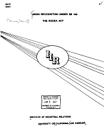 Union Recognition Act Under SB 160 - The Rodda Act, Compiled by John A. Spitz. Institute of Industrial Relations, University of California, Los Angeles