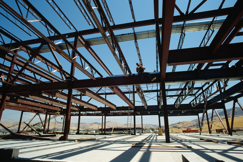 I-beams during the construction of the Contra Costa Campus