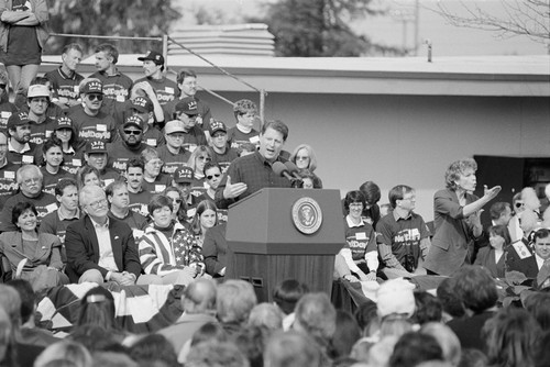 Vice President Al Gore speaking at California State University, East Bay