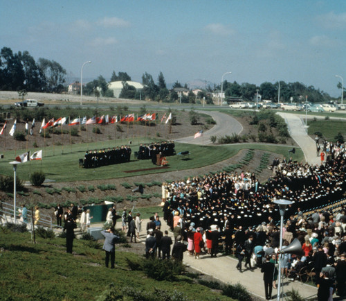 Slide of graduation ceremony ca. 1965