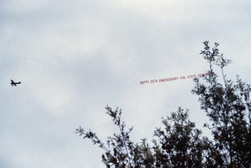 Airplane carrying a banner