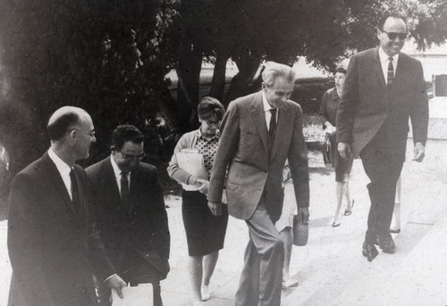 Aldous Huxley at the Hayward Union High School campus