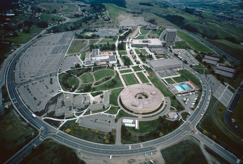 Slide of aerial view of campus