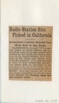 Radio Station Site Picked in California