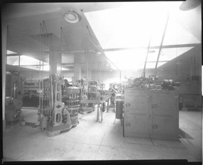 Factories - Stockton: Interior of unidentified factory, Loew New Era Pasteurizer, The Loew MFO