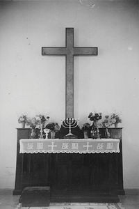 Siuyens church altar after reconstruction 1941. As additional wording on the back of the photo