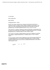 [Letter from Norman Jack to Sue James regarding consigment stocks- Cyprus]