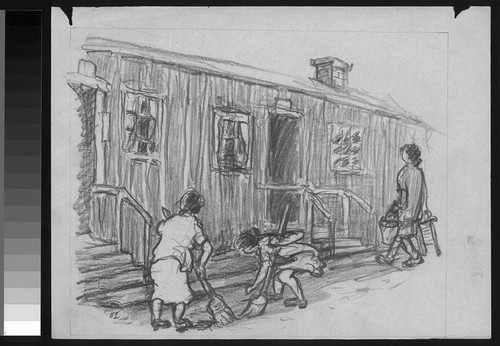 Women sweeping