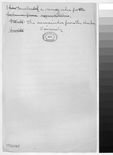 Draft letter, 1945 November 10, to Mr. Eaton