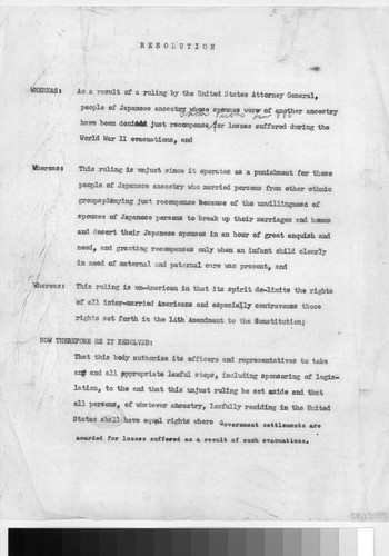 Resolution regarding the Evacuation Claims Act of 1948