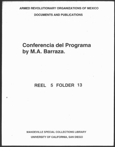 Conferencia del Programa by M.A. Barraza