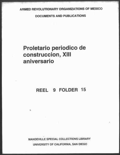 Proletario. Periódico de construcción. XIII Aniversario. Año XIII. No. 40