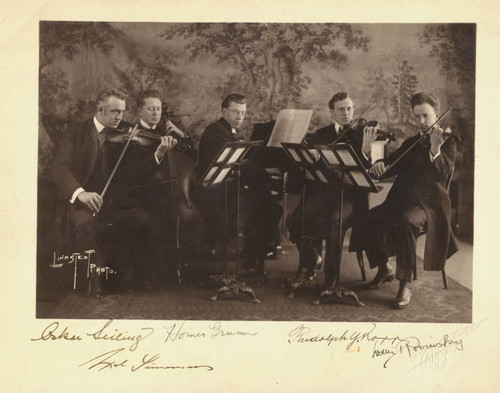 Autographed portrait, the Brahms Quintet of Los Angeles
