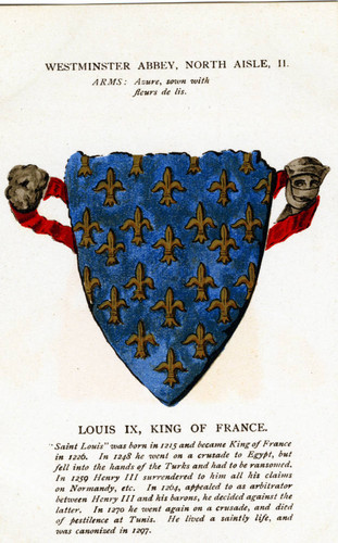 Postcard, Westminster Abbey, North Aisle, II, Arms, Louis IX, King of France