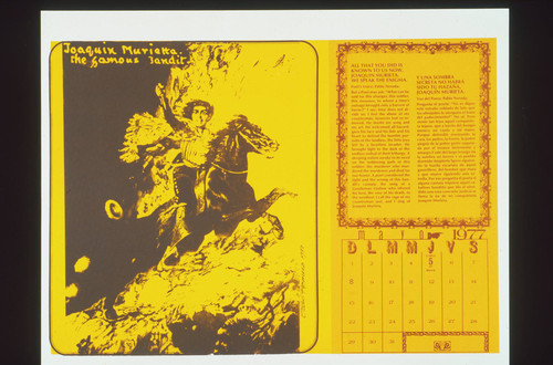 Joaquin Murieta, The Famous Bandit: from La Historia de California Calendar 1977