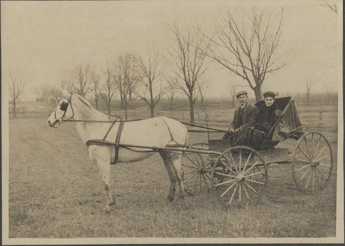 Ellen Stansbury Clough & Grandfather Will Manlove in a Carriage
