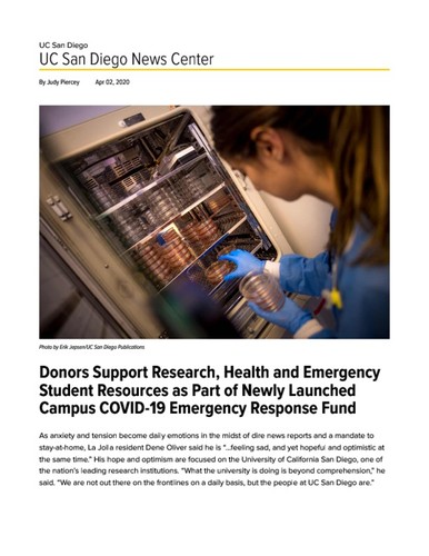 Donors Support Research, Health and Emergency Student Resources as Part of Newly Launched