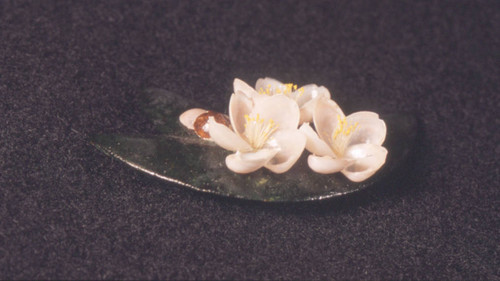 Light pink shell corsage pin