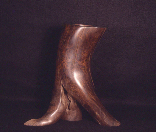 Three-legged ironwood vase