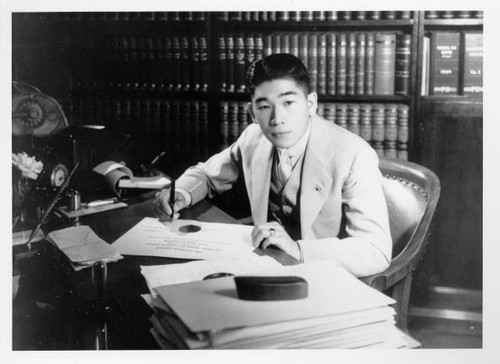 Walter Tsukamoto at his law office