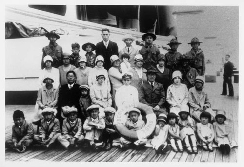 Boy Scout Troop 41 boarding Siberia Maru