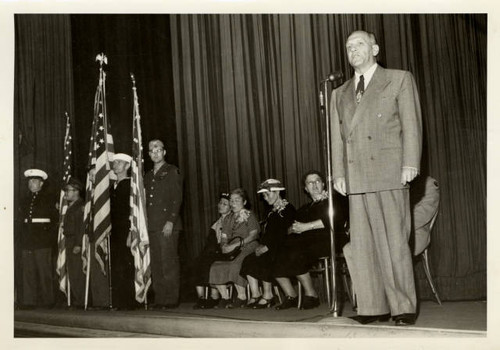 Speaker[?] at Gold Star Ceremony