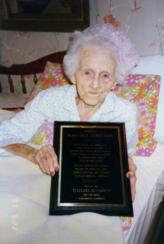 Magaret Gunderson with award