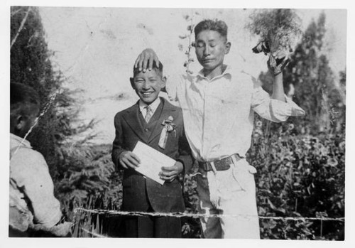 Paul Takehara and his brother after Paul's graduation from grammar school[?]