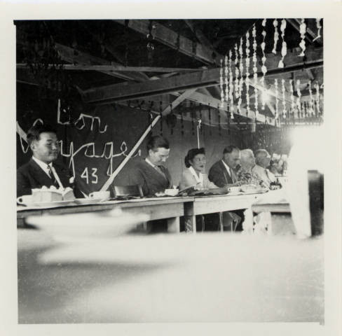 Dallas McLaren at Senior banquet for class of 1943 at Poston Relocation Center