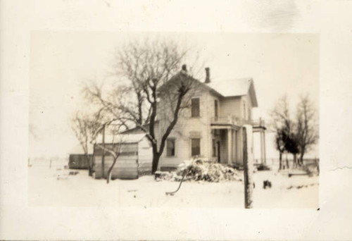 Nakano farm house in Yolo County covered with snow