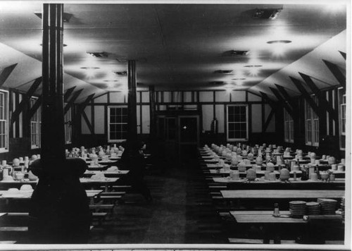 Inside view of mess hall barrack at Jerome Relocation Center