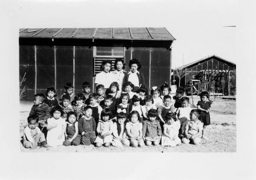 Young students at Poston II Relocation Center