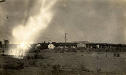 Open field and barracks at Posten Relocation Center