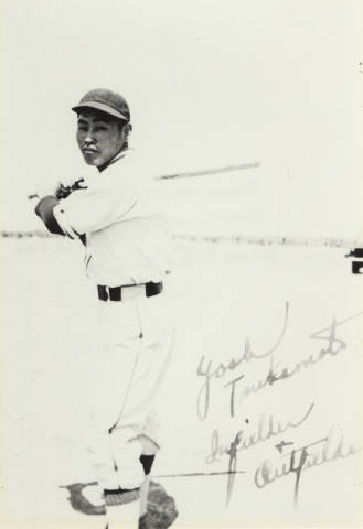 Florin baseball player Yoshio Tsukamoto at bat