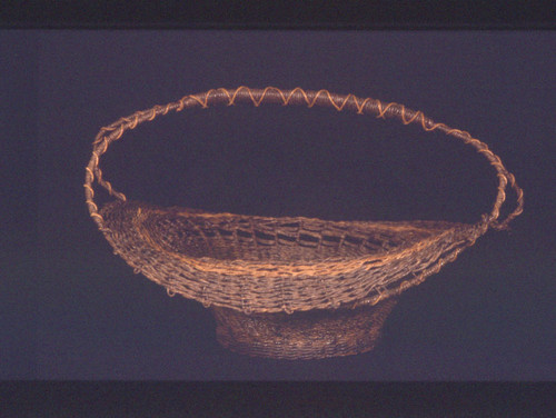 Oval basket with handle