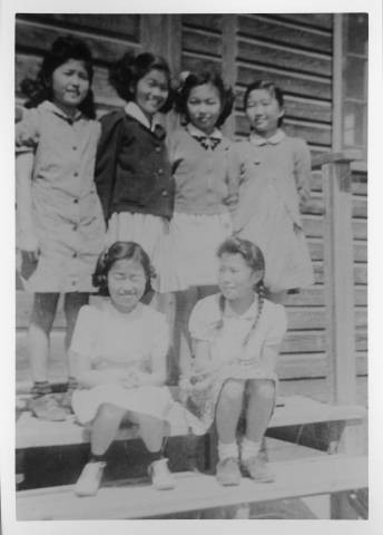 Six girls at Heart Mountain Relocation Center