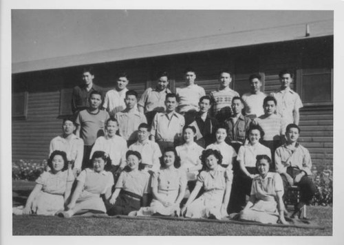 Tuberculosis ward patients and four hospital staff members at Tule Lake Relocation Center