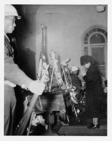 Tane Akiyama, mother of Zentaro (George) Akiyama at funeral