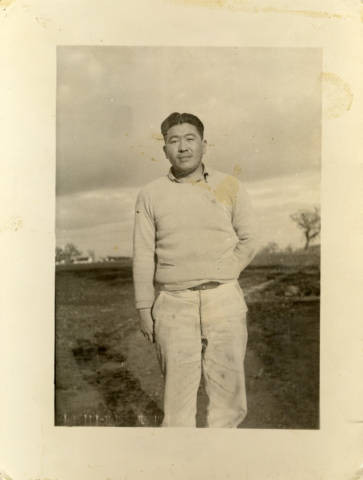 George Asato Nakano on family farm in Woodland