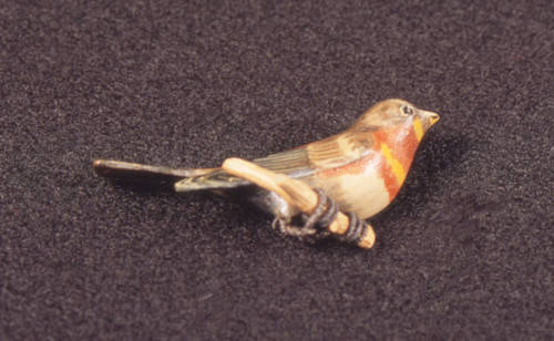 Wood carved bird pin