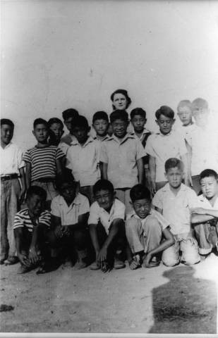 Boys' sixth grade class at Jerome Relocation Center