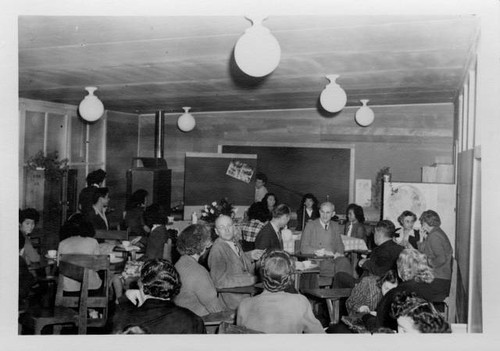 Gathering of students and faculty at Tule Lake High School