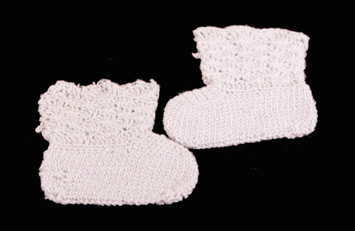 Pair of crocheted booties