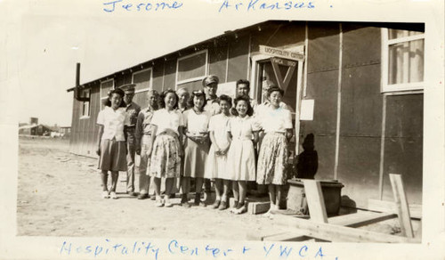 Welcoming of Camp Shelby soldiers to Hospitality Center at Jerome Relocation Center