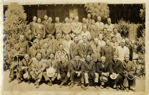 Japanese American men at Santa Fe Detention Center