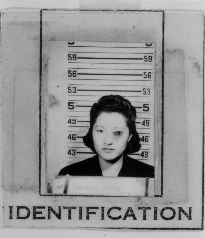 Tule Lake Relocation Center identification card for Sakae Ikemoto